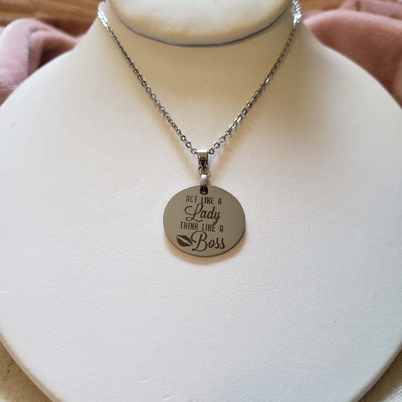 "Act .. Lady Think ... Boss" Pendant Necklace - Picture 3 of 7
